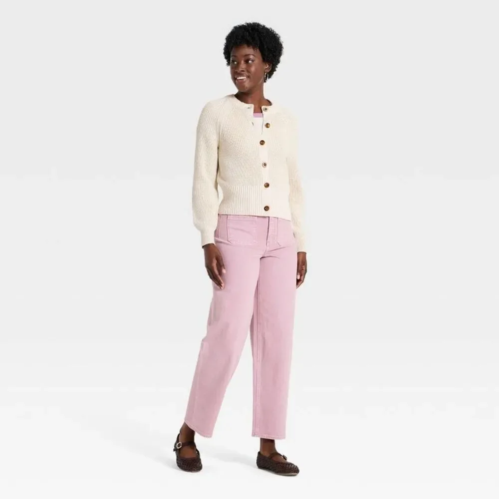 Women's Iconic Cotton Cardigan - Universal Thread Oatmeal L